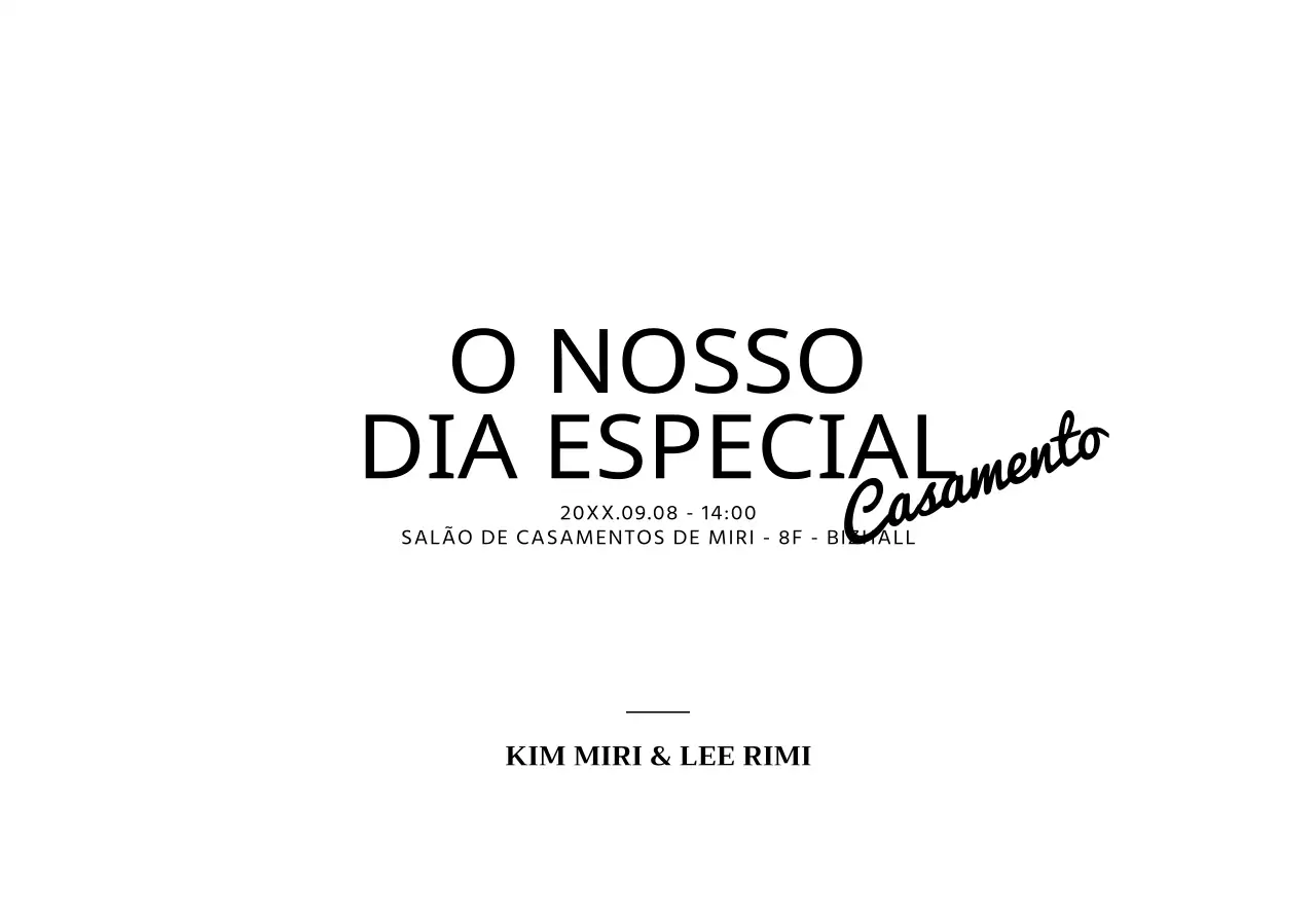Para um convite de casamento simples com texto em cursivo preto acentuado