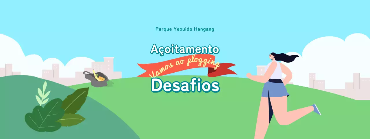 Desafio de caminhada verde e azul claro