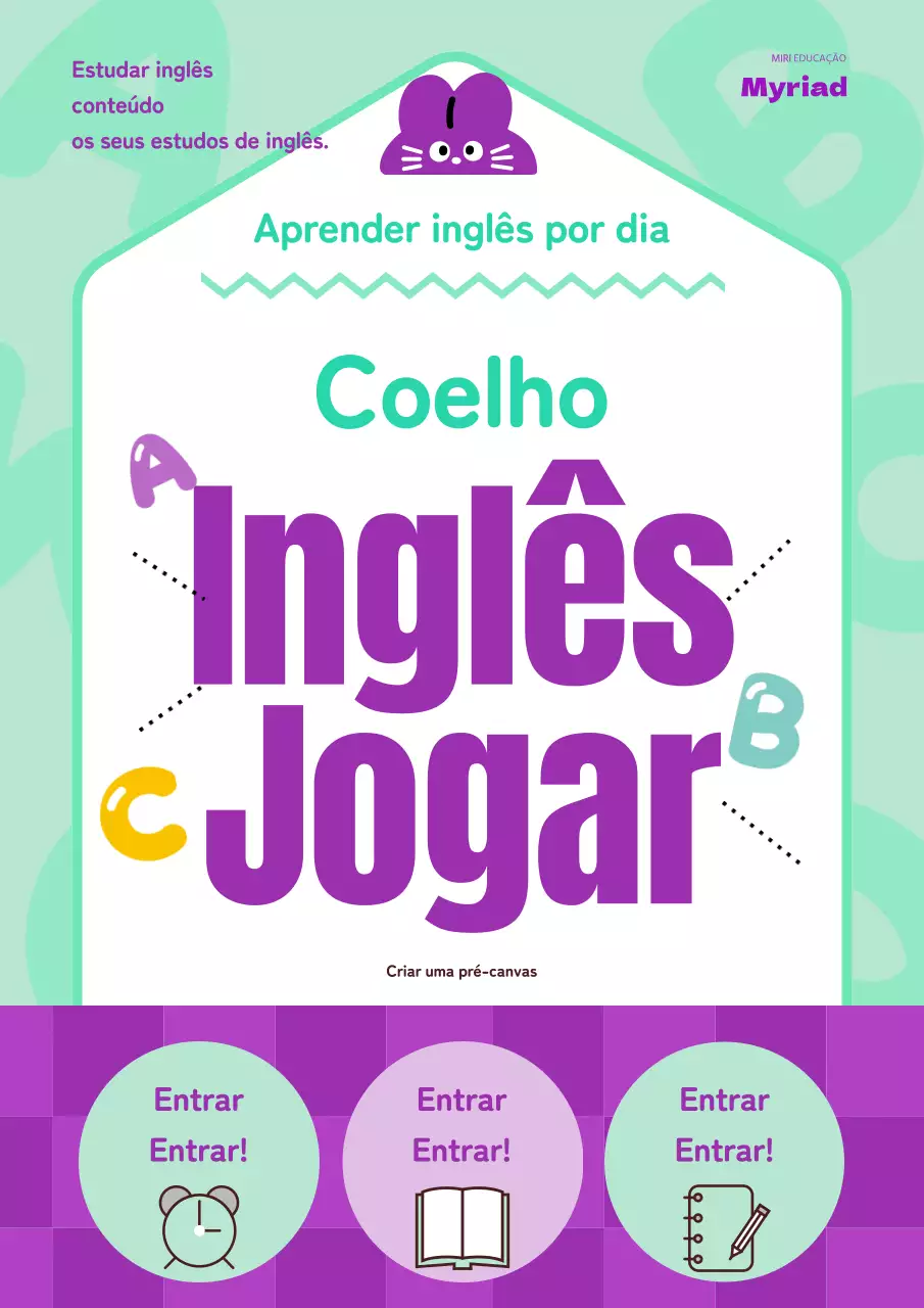 Capa de livro de educação infantil kitsch em menta e roxo