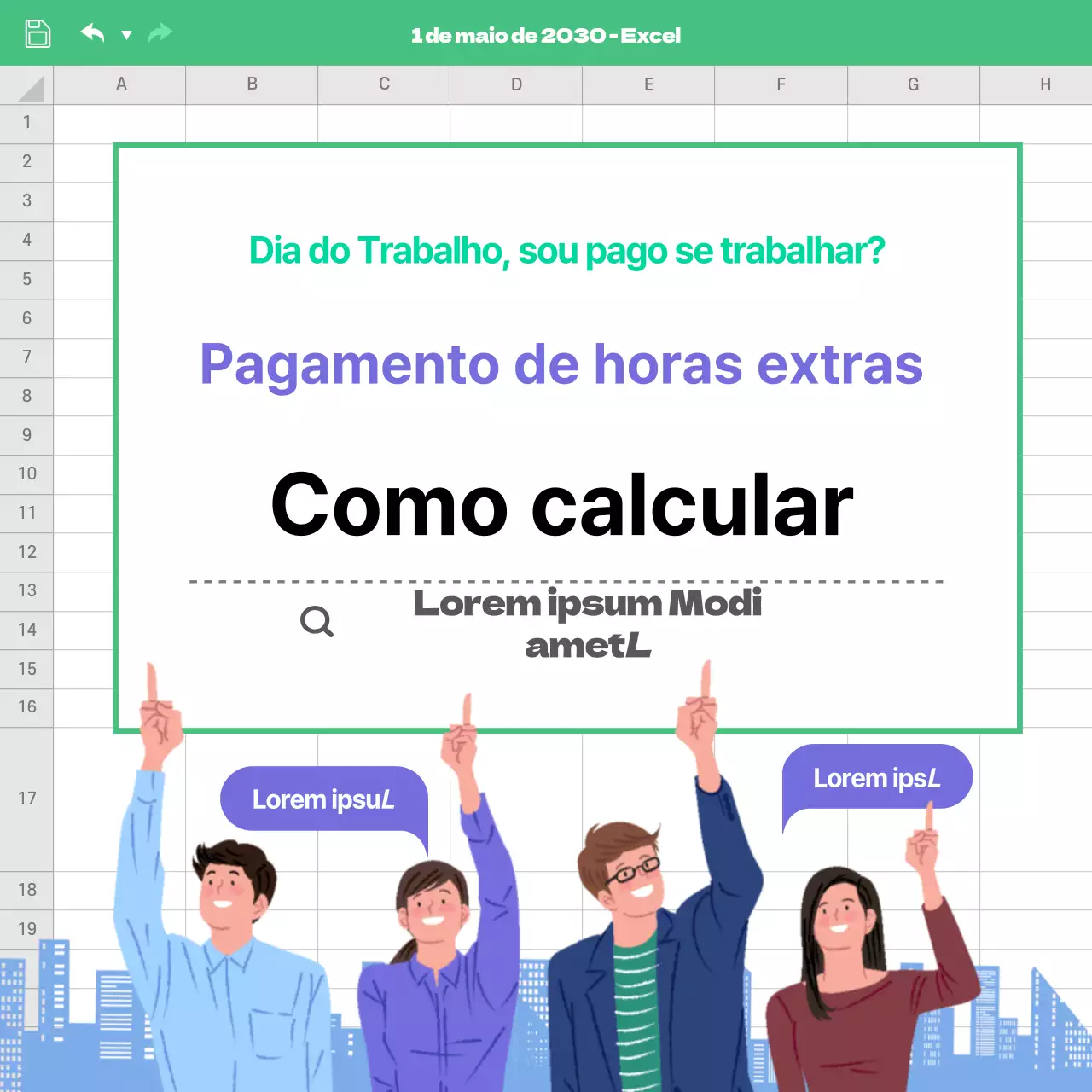 Pagamento de horas extraordinárias aos trabalhadores com uma folha de Excel sentir Redes sociais