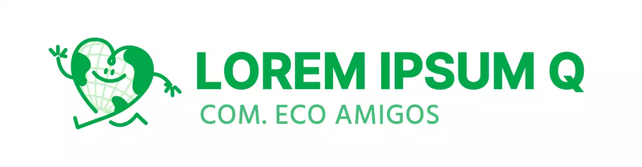 Conceito de logótipo Amble com uma personagem gira da terra verde Material promocional de campanha ambiental global