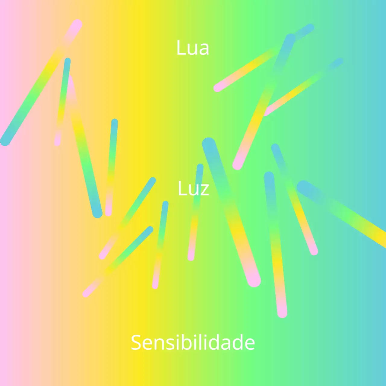 Capa com gradiente de rosa e amarelo com chartreuse e azul claro