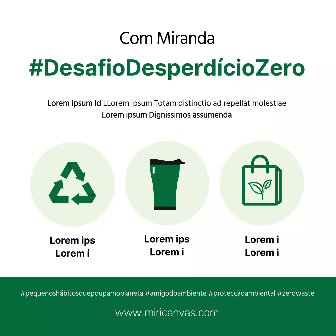 Campanha Ambiental Verde Branco Zero Resíduos