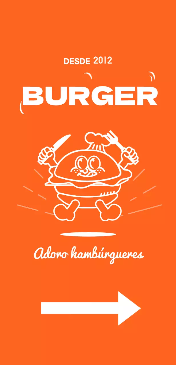 Placa de sinalização com um menu com a ilustração de um hambúrguer num fundo laranja