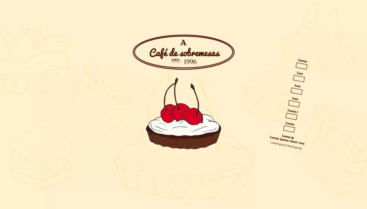 Promover e informar os cafés com um logótipo emotivo em castanho avermelhado e amarelo pálido