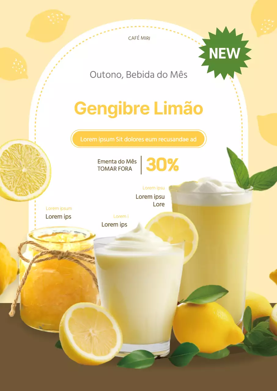 Promova o novo menu de outono do seu café com um conceito refrescante e giro