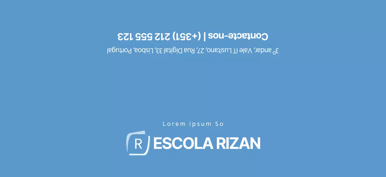 Um simples Lizian School azul claro para promover a escola.