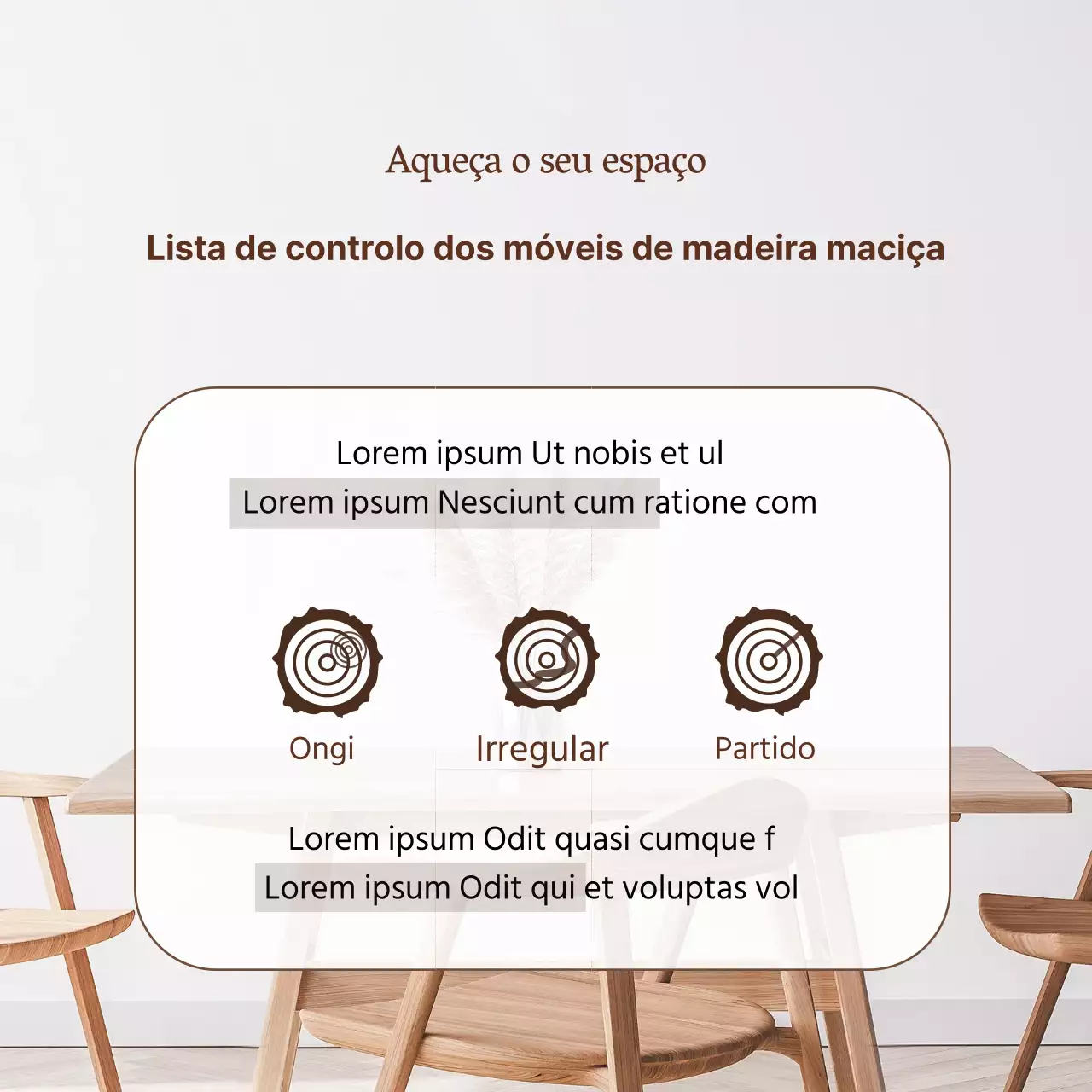 Fotografia a castanhoRealce de mobiliário limpo Lista de verificação do interior