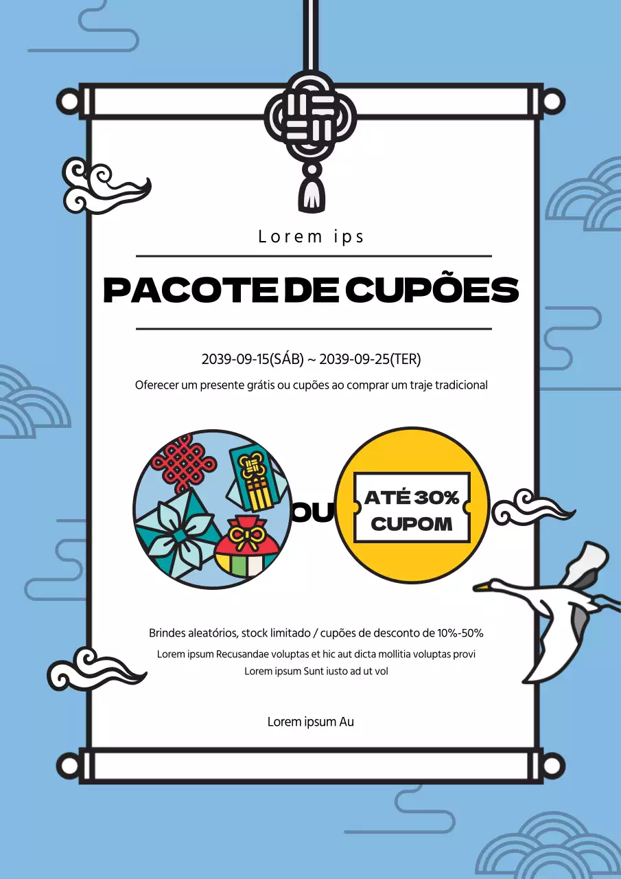 Pacotes de cupões de férias