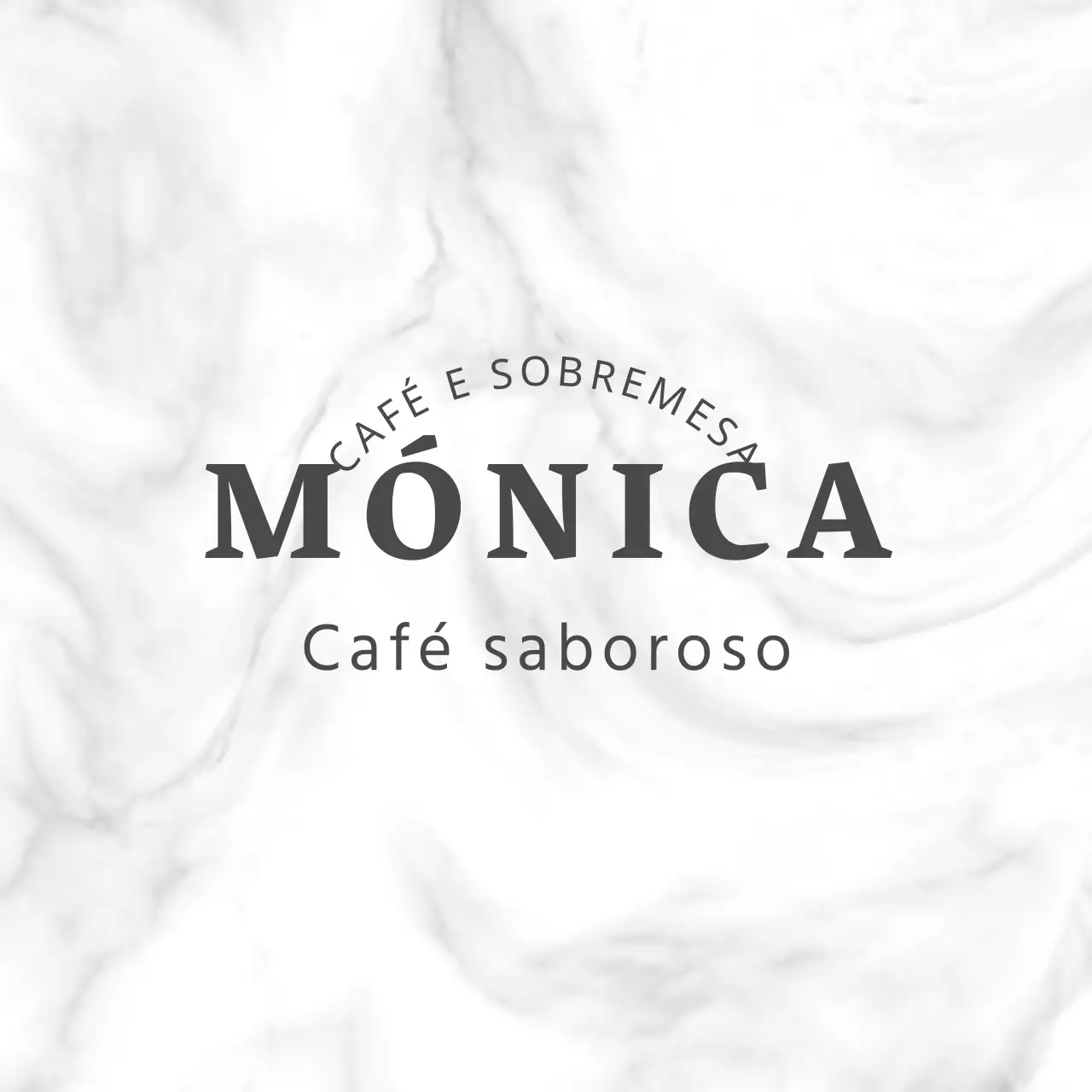 Logótipo textual para um café simples com textura de mármore branco