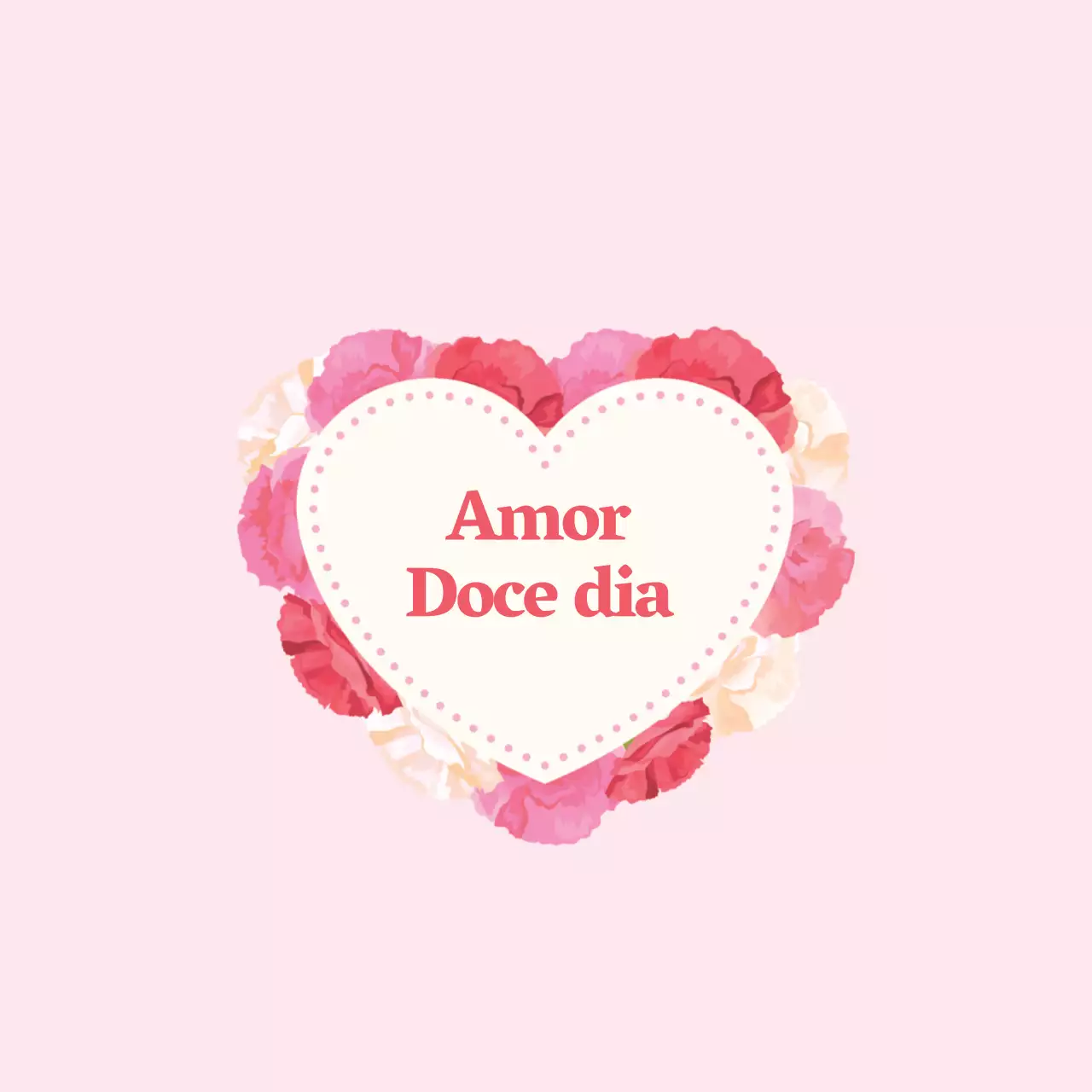 Etiqueta cor-de-rosa com ilustração de um coração sentimental para o Dia dos Namorados