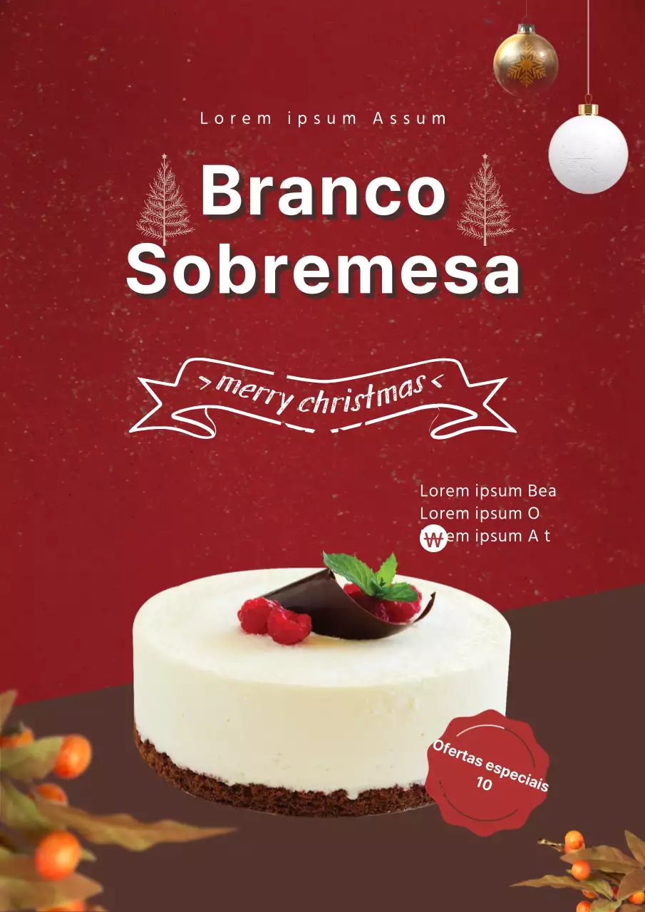 Bolos de Natal vermelhos e luxuosos à venda