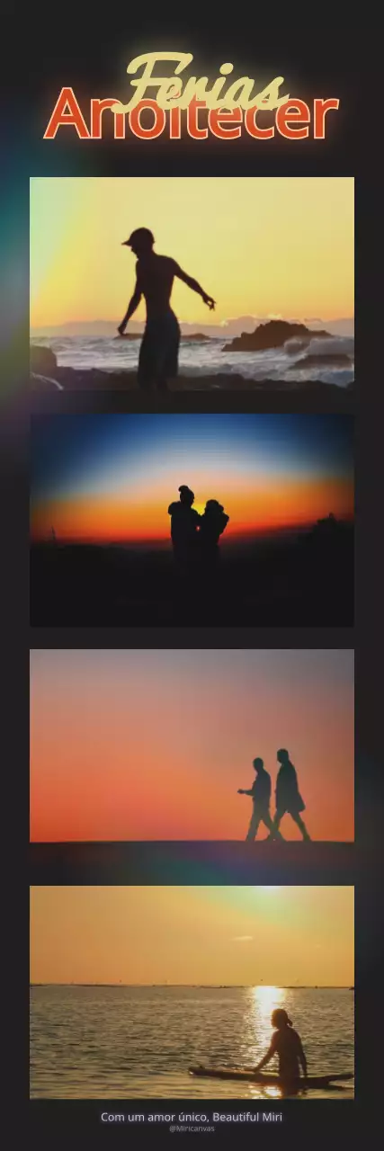 Conceito emocional do pôr do sol com moldura fotográfica em rede a preto e amarelo