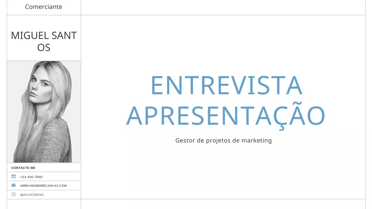 Uma carta de apresentação simples e minimalista em branco