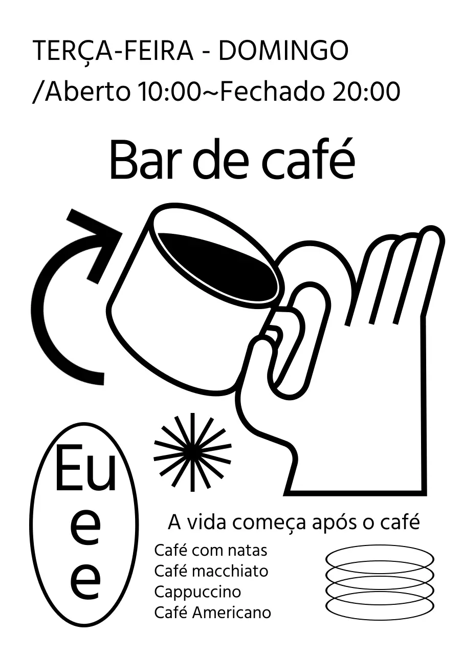 Cartaz de café branco
