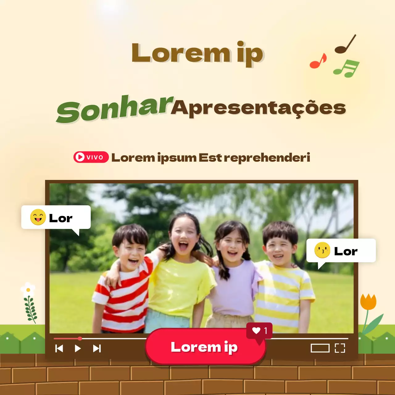 Tema de apresentação em linha em direto amarelo e verde