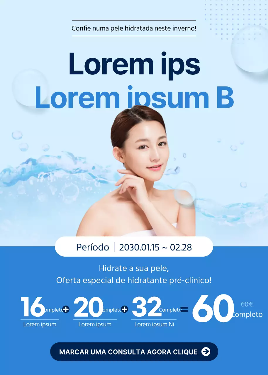 Surgem ofertas de pacotes dermatológicos hidratantes e de tons azuis