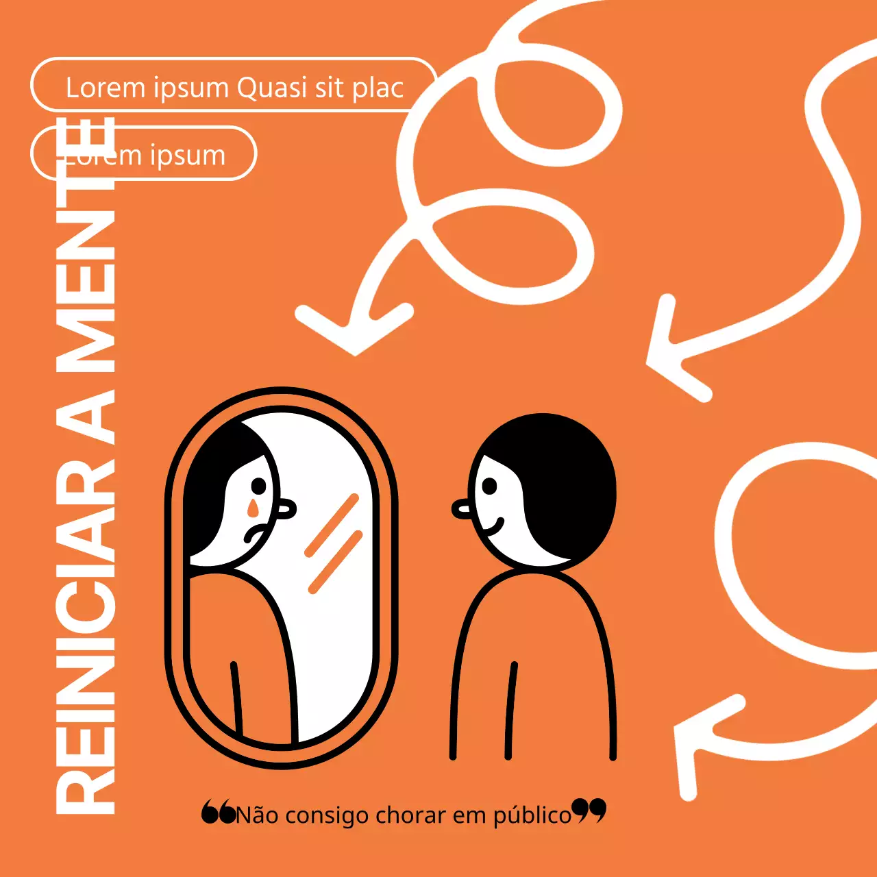 Conteúdos de aconselhamento psicológico simples, cor de laranja e ilustrados