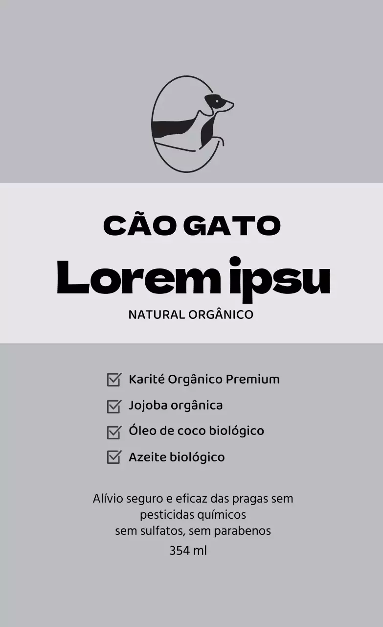 Etiquetas para animais de estimação com logótipo cinzento