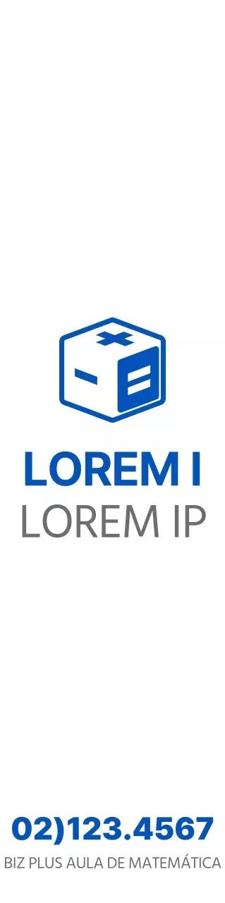 Símbolo simples e limpo com estilo de logótipo em azul e cinzento para aulas de matemática e promoção