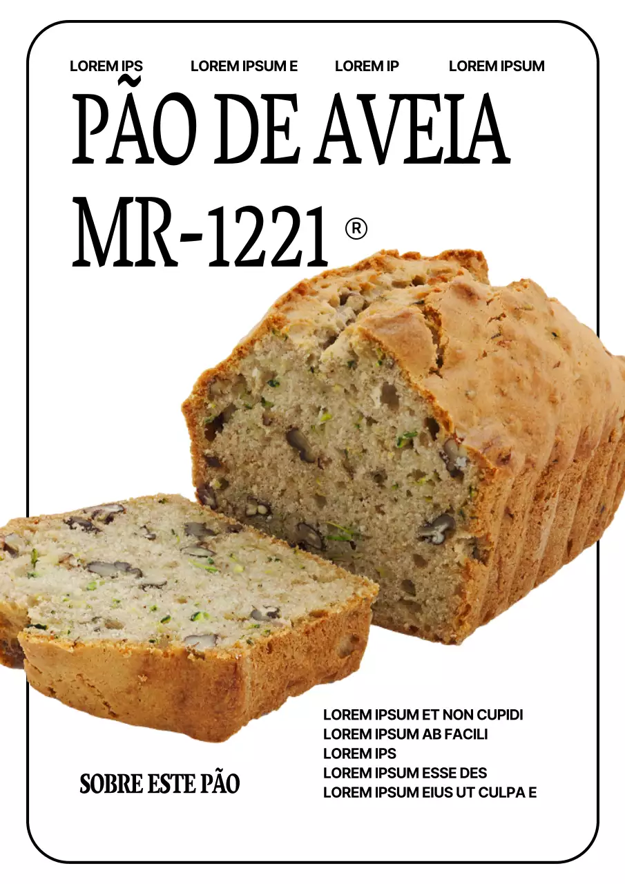 Um guia de menu de padaria branco e preto