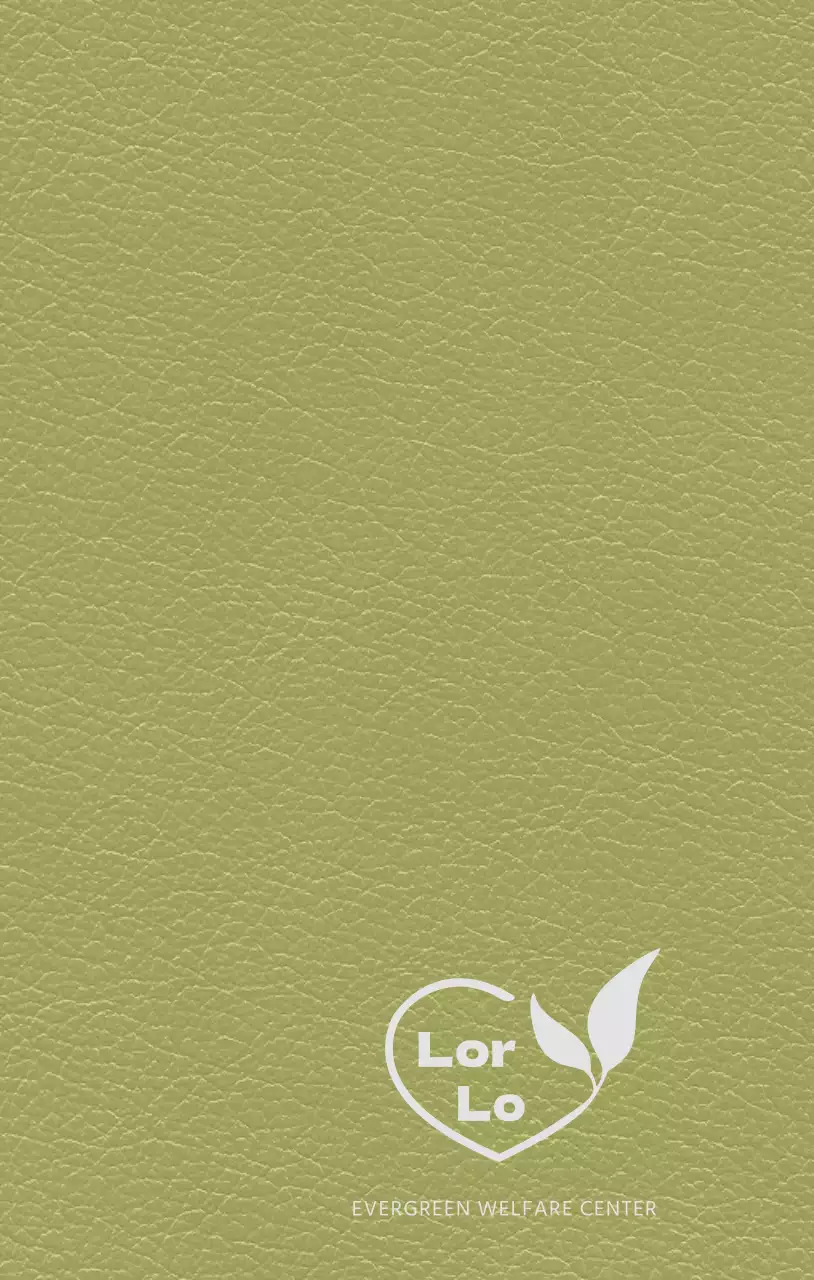 Capa da agenda do Welfare Centre com logótipo de corações e folhas