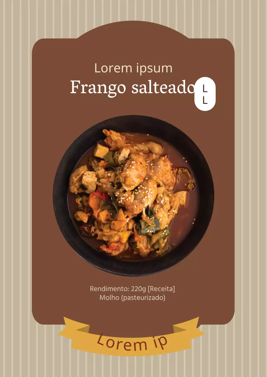 Rótulo de tempero de molho para bifes em tons de castanho