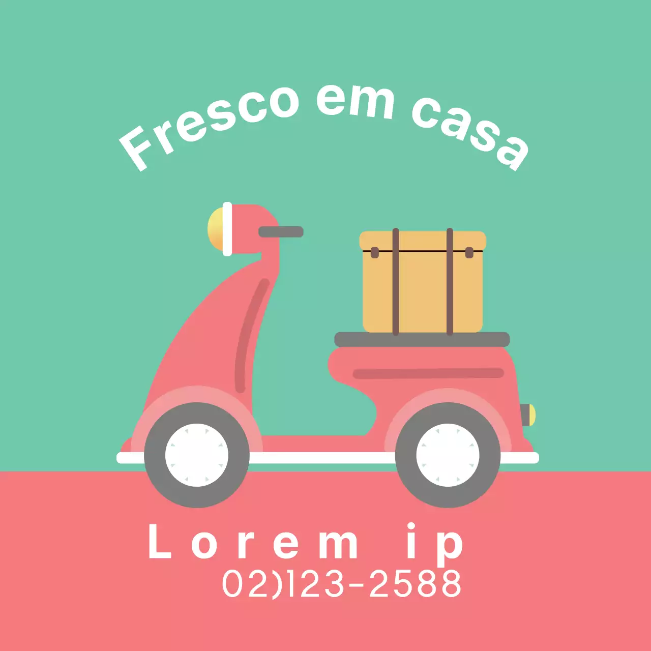 Ilustração verde cor-de-rosa promoção de entrega simples