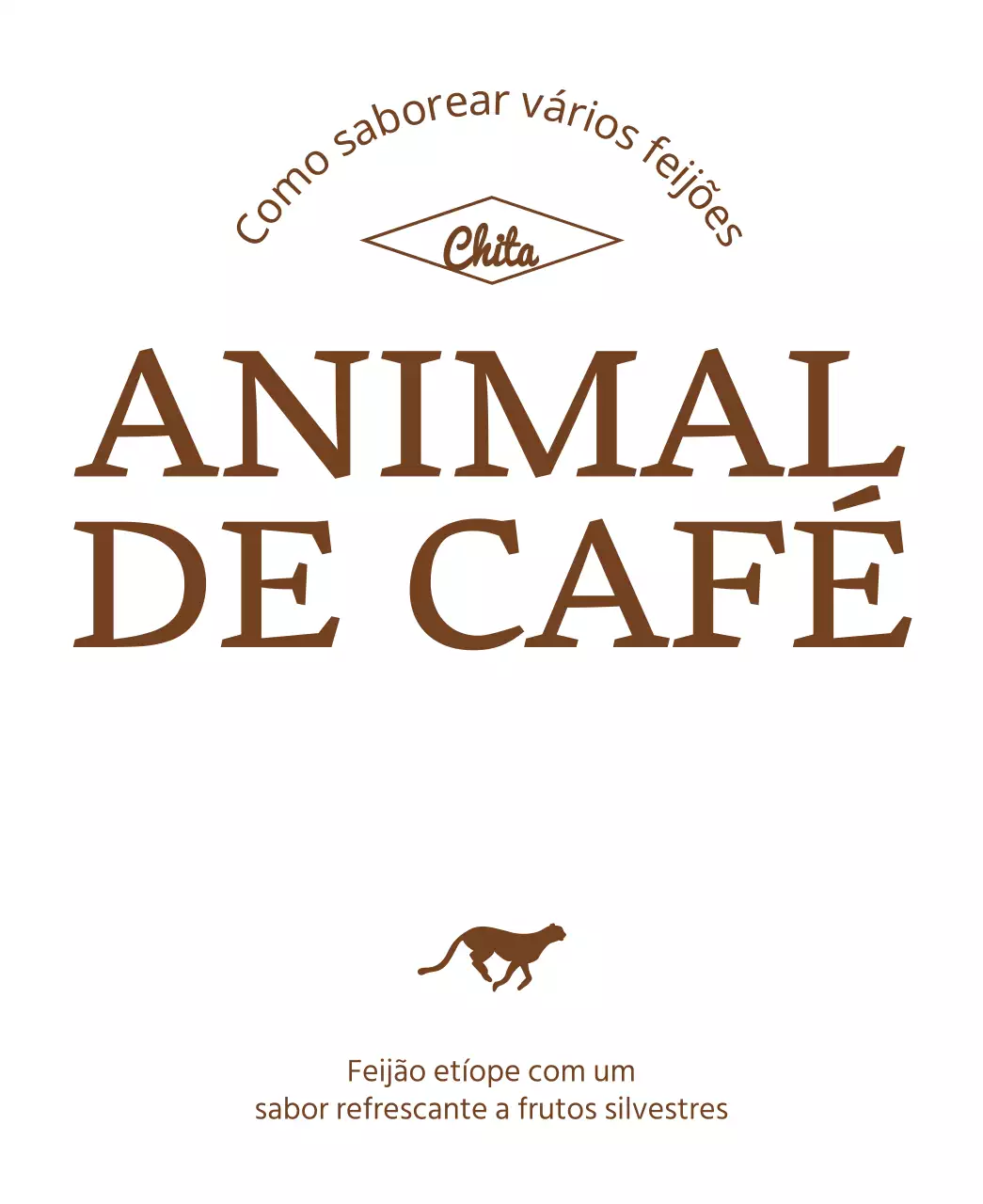 Desenho simples com ilustração de um animal castanho a correr