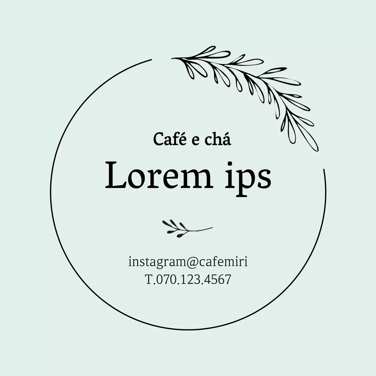 Café com ilustração simples de hortelã