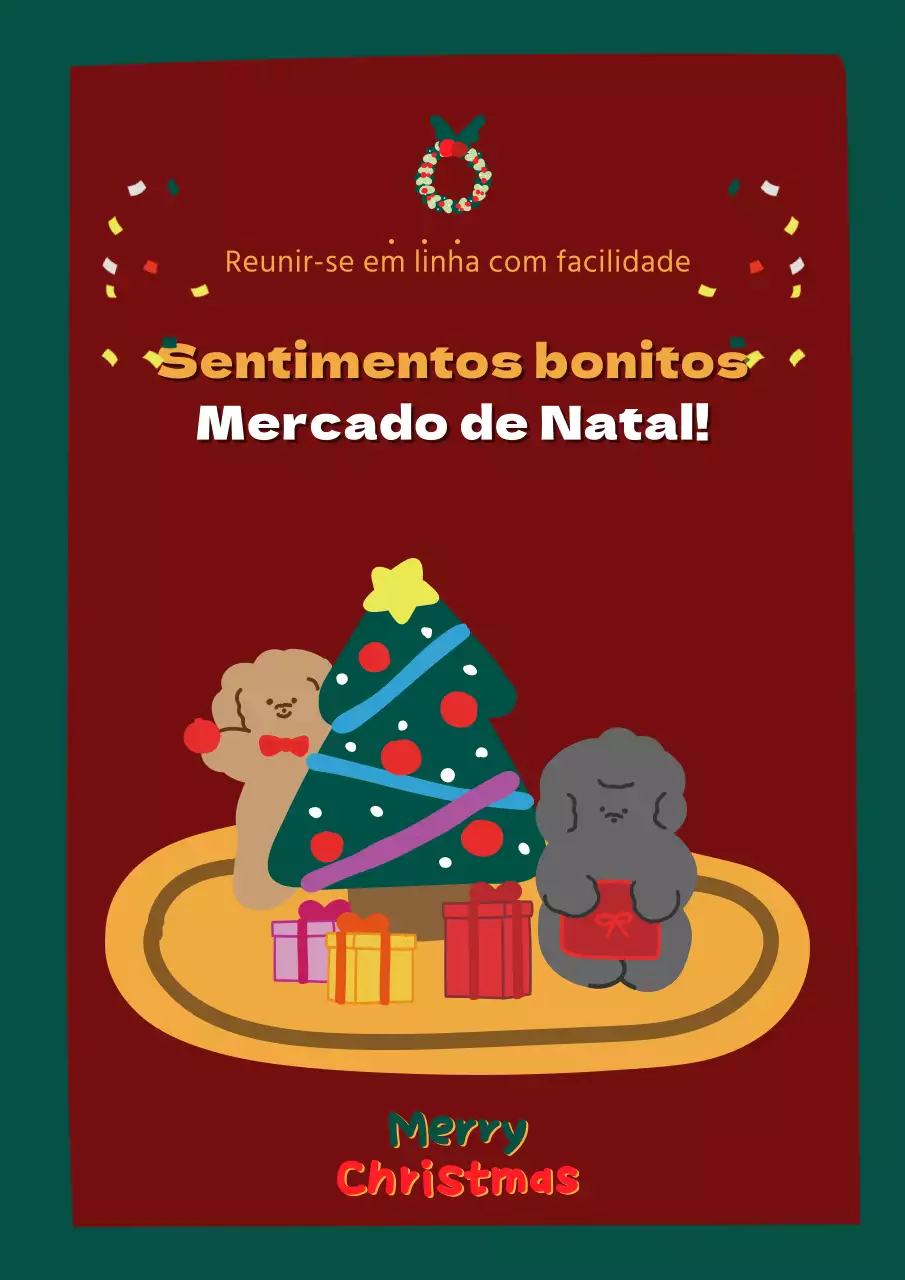 Convites de festa de Natal vermelhos e verdes