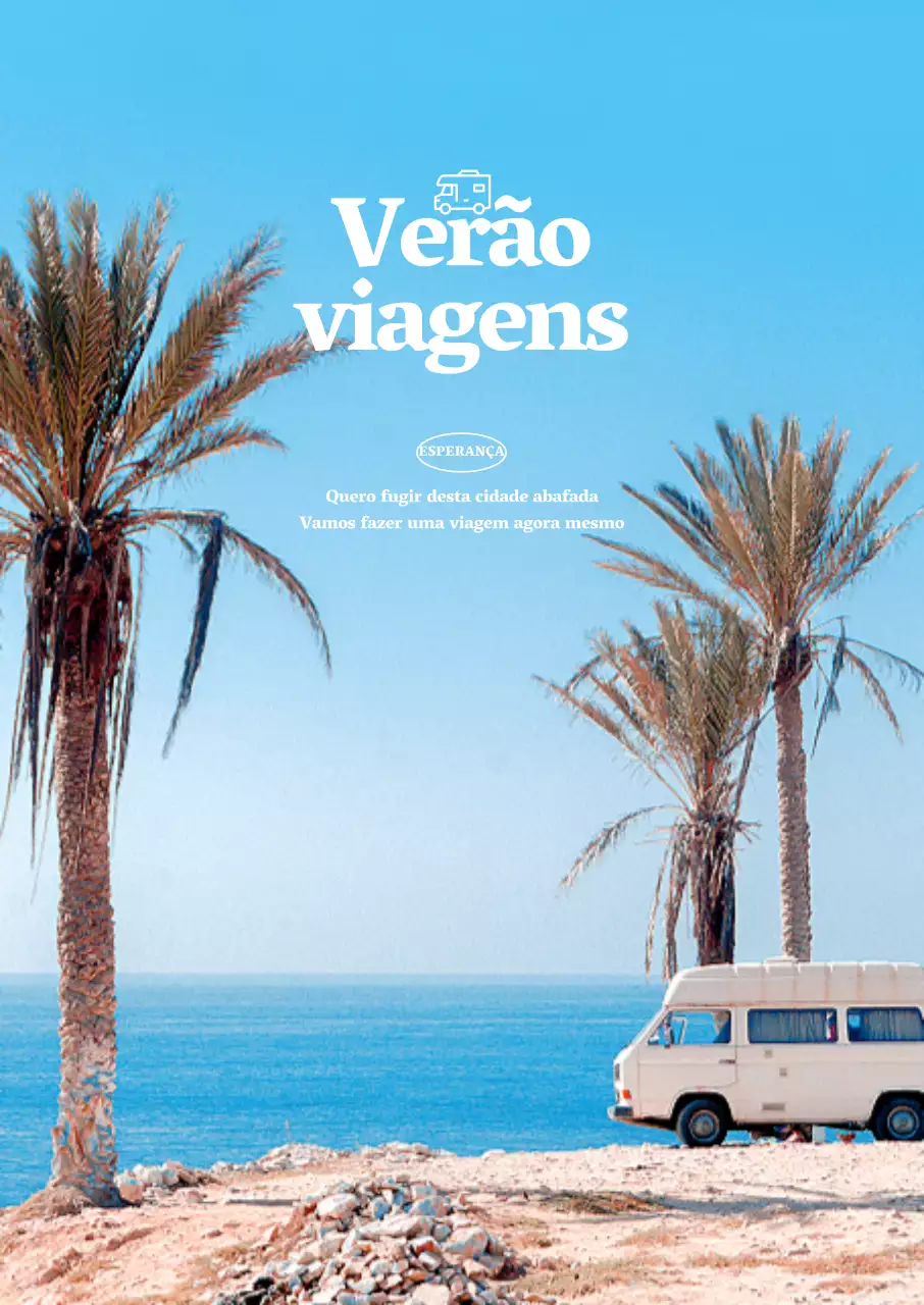 Para interiores de verão com mar azul, céu e palmeiras