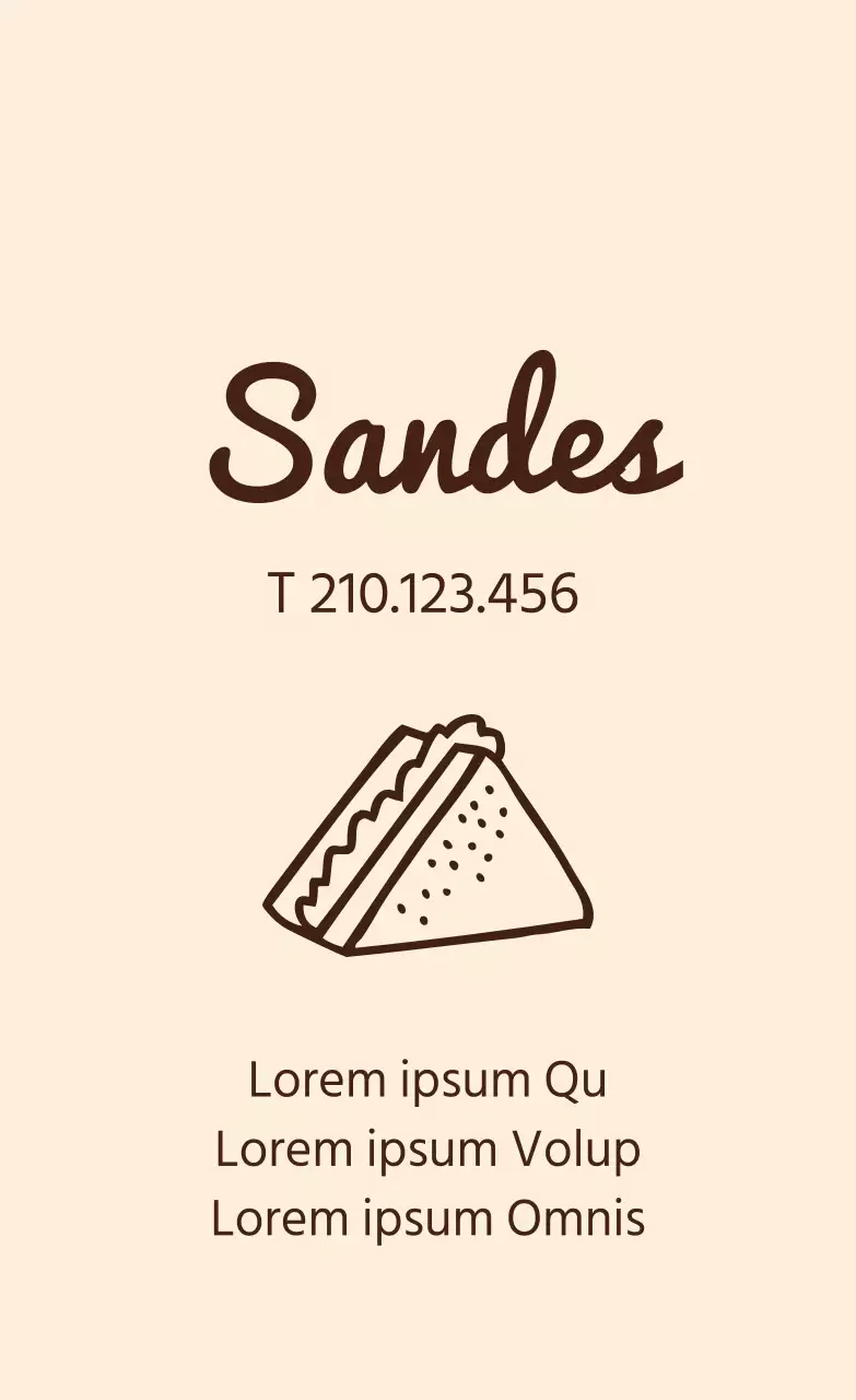 Etiqueta de sanduíche com ícone simples bege