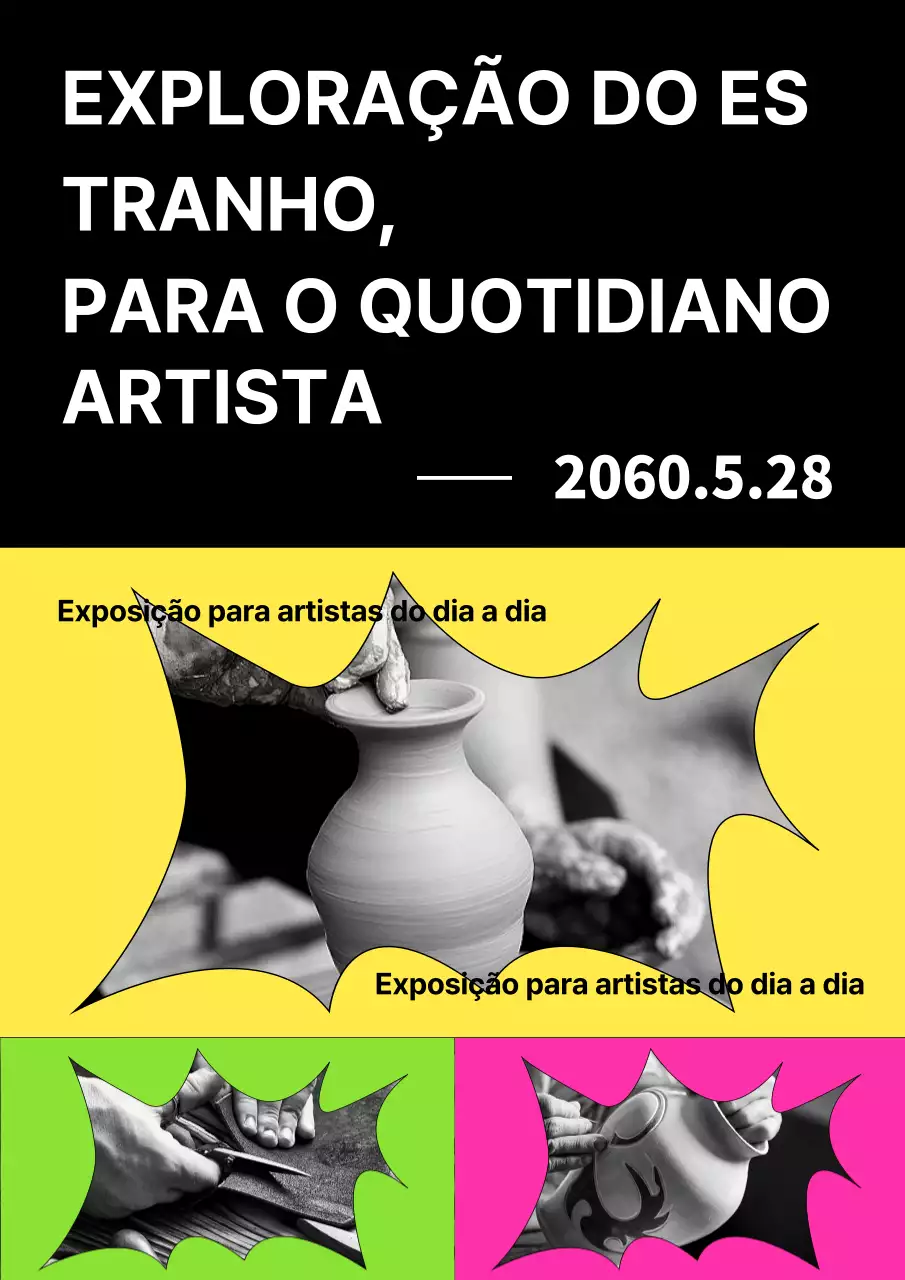 Uma viagem artística com um toque de rosa choque e amarelo