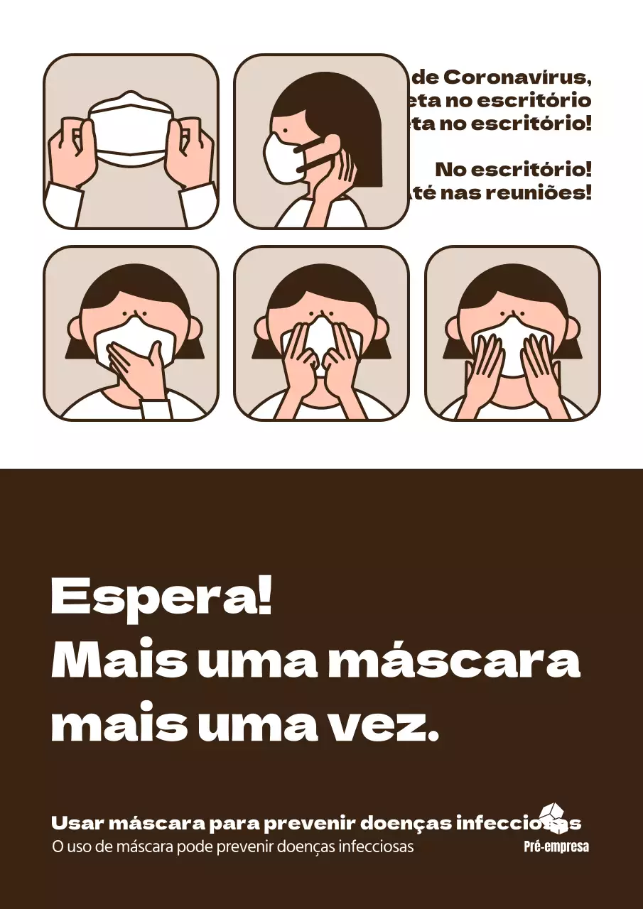 Cartaz ilustrado e giro sobre cultura organizacional em castanho