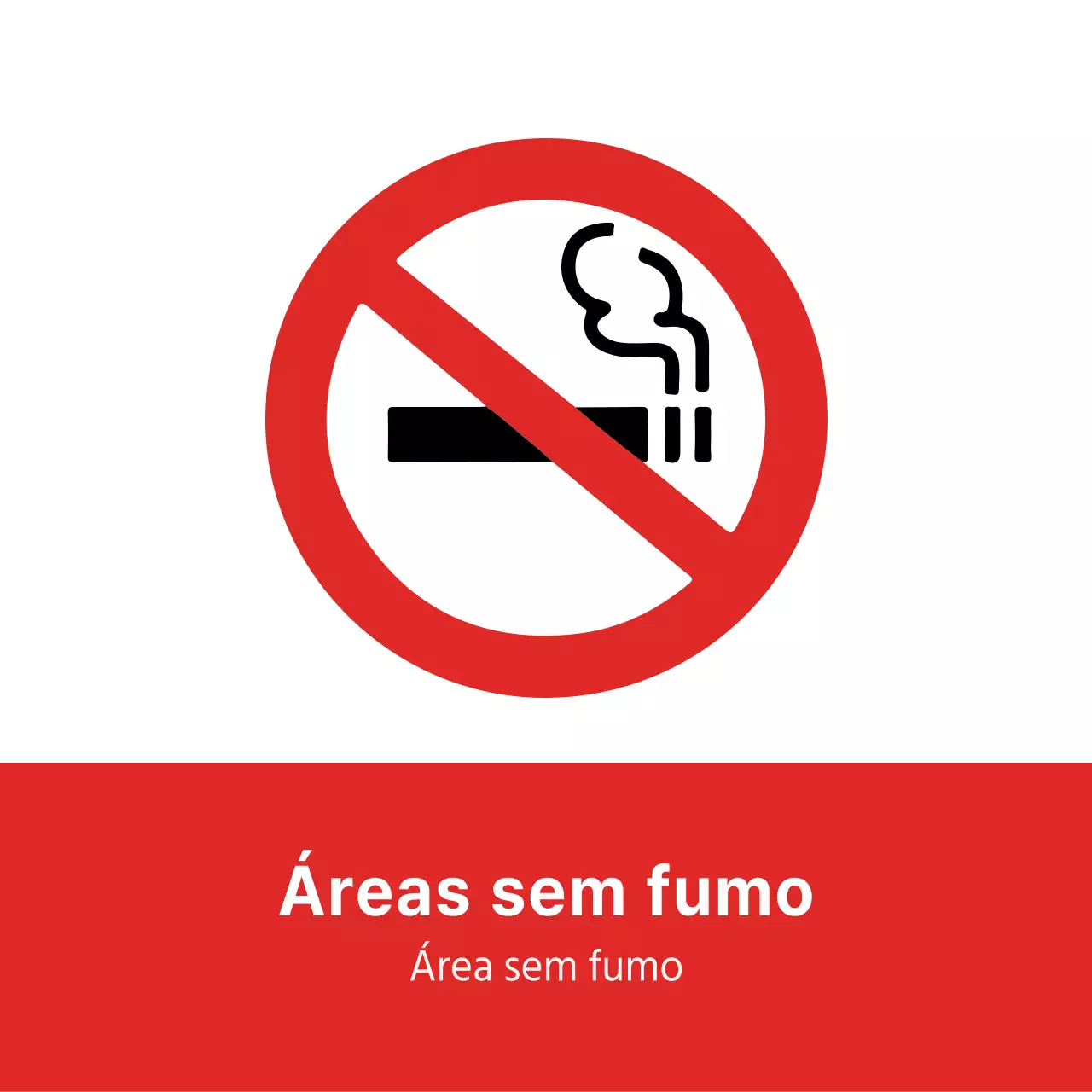 Ícone vermelho e preto de estilo simples para não fumar e orientação de texto