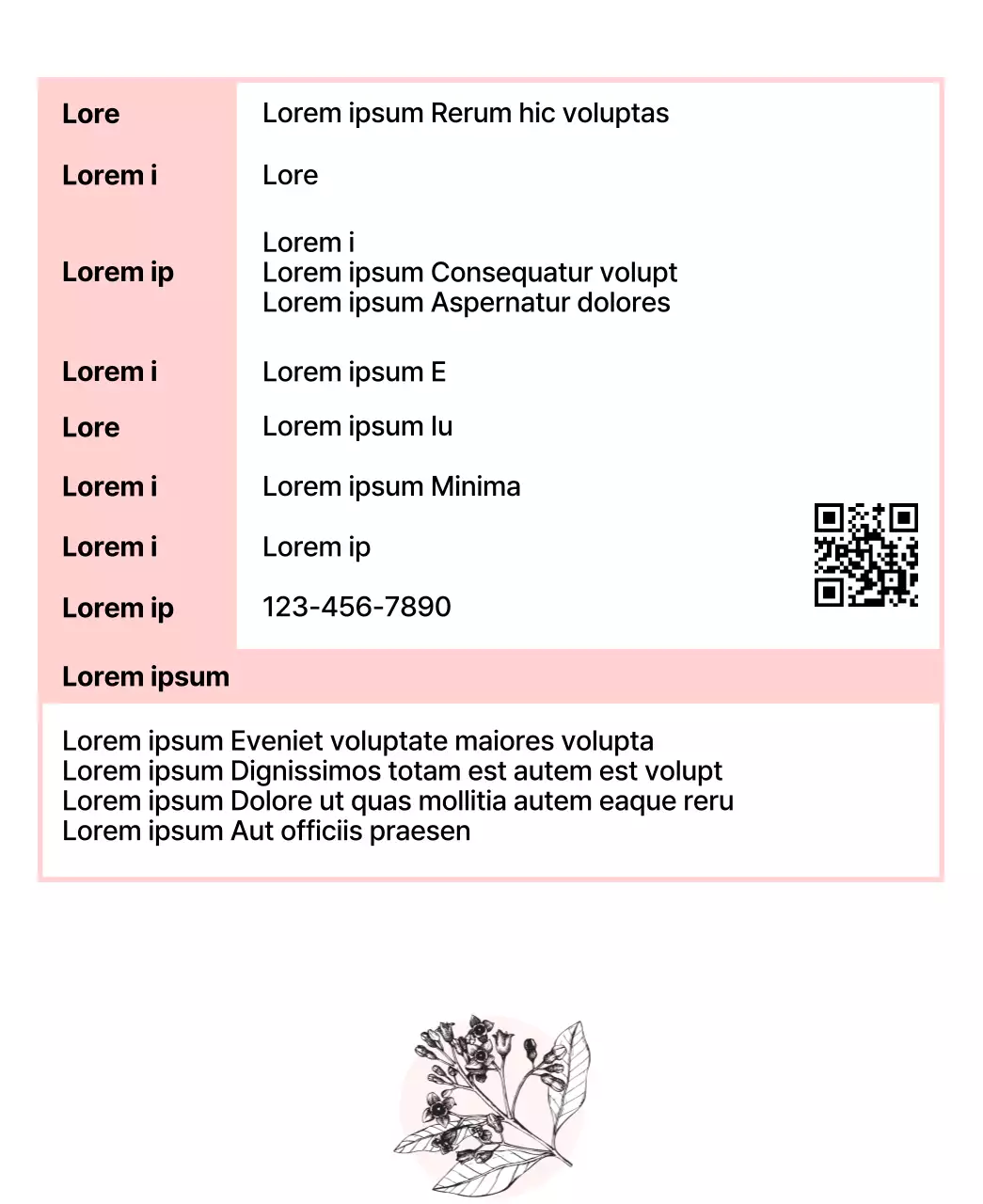 Lussuose bustine di tè con illustrazioni di piante e bacche in rosa pastello e azzurro.