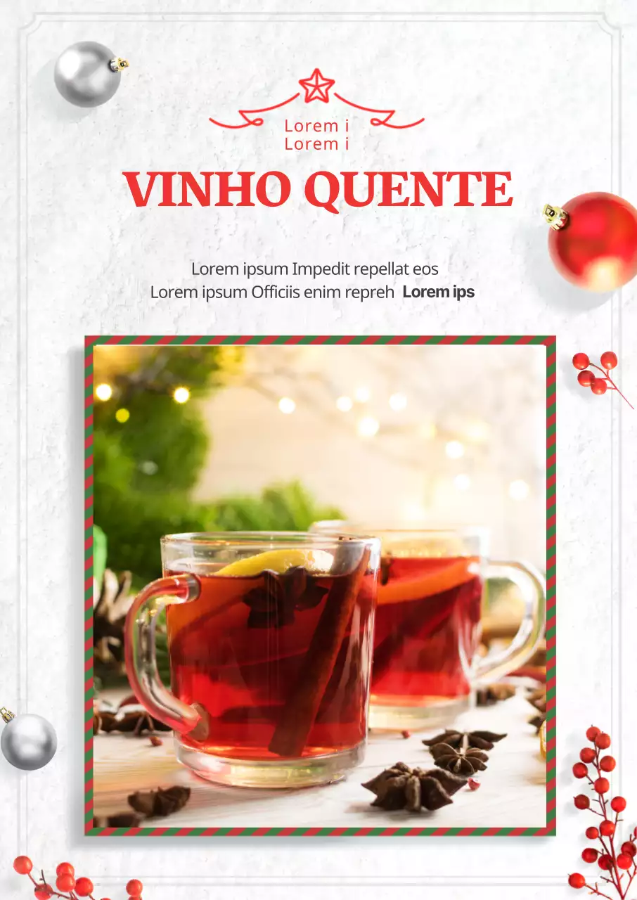 Anúncio de menu de café de Natal branco