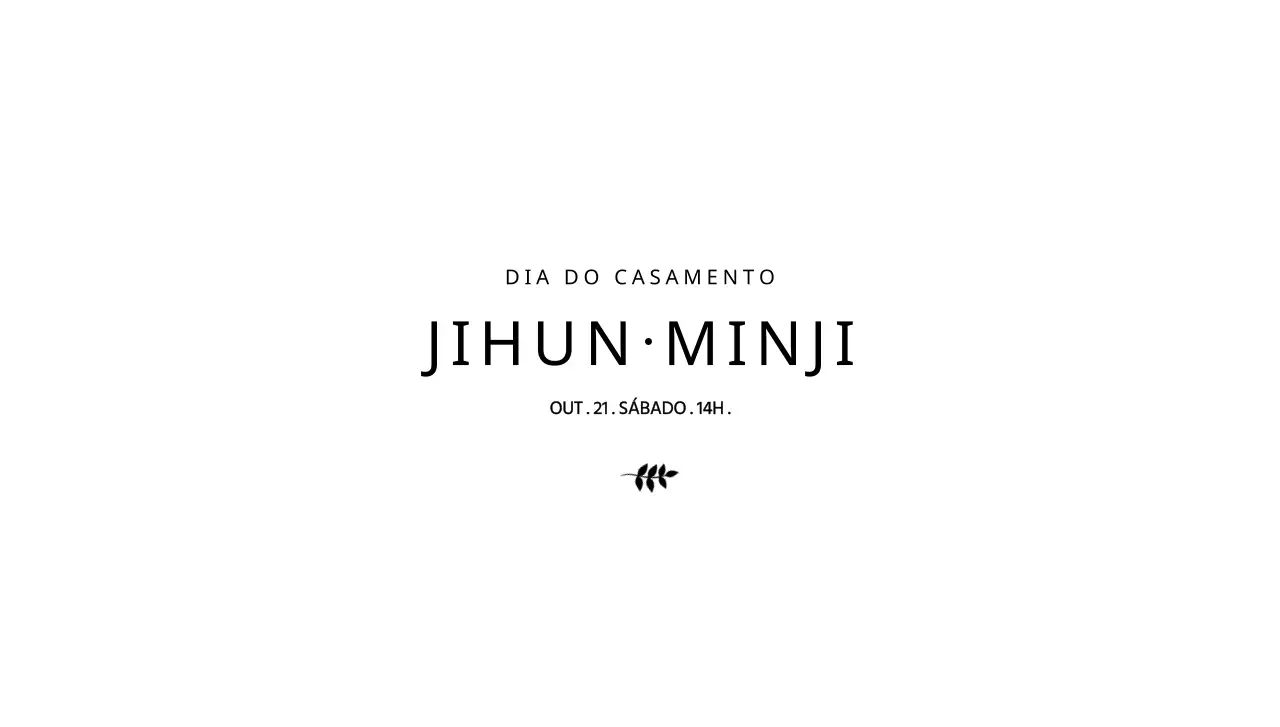 Envelopes para convites de casamento com um design simples, com ilustrações botânicas a preto e os nomes dos noivos.