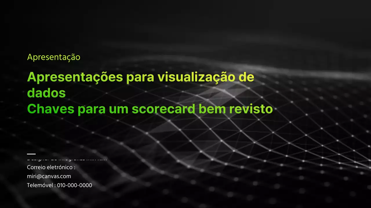 Apresentação infográfica de negócios com tema de gradiente preto e chartreuse