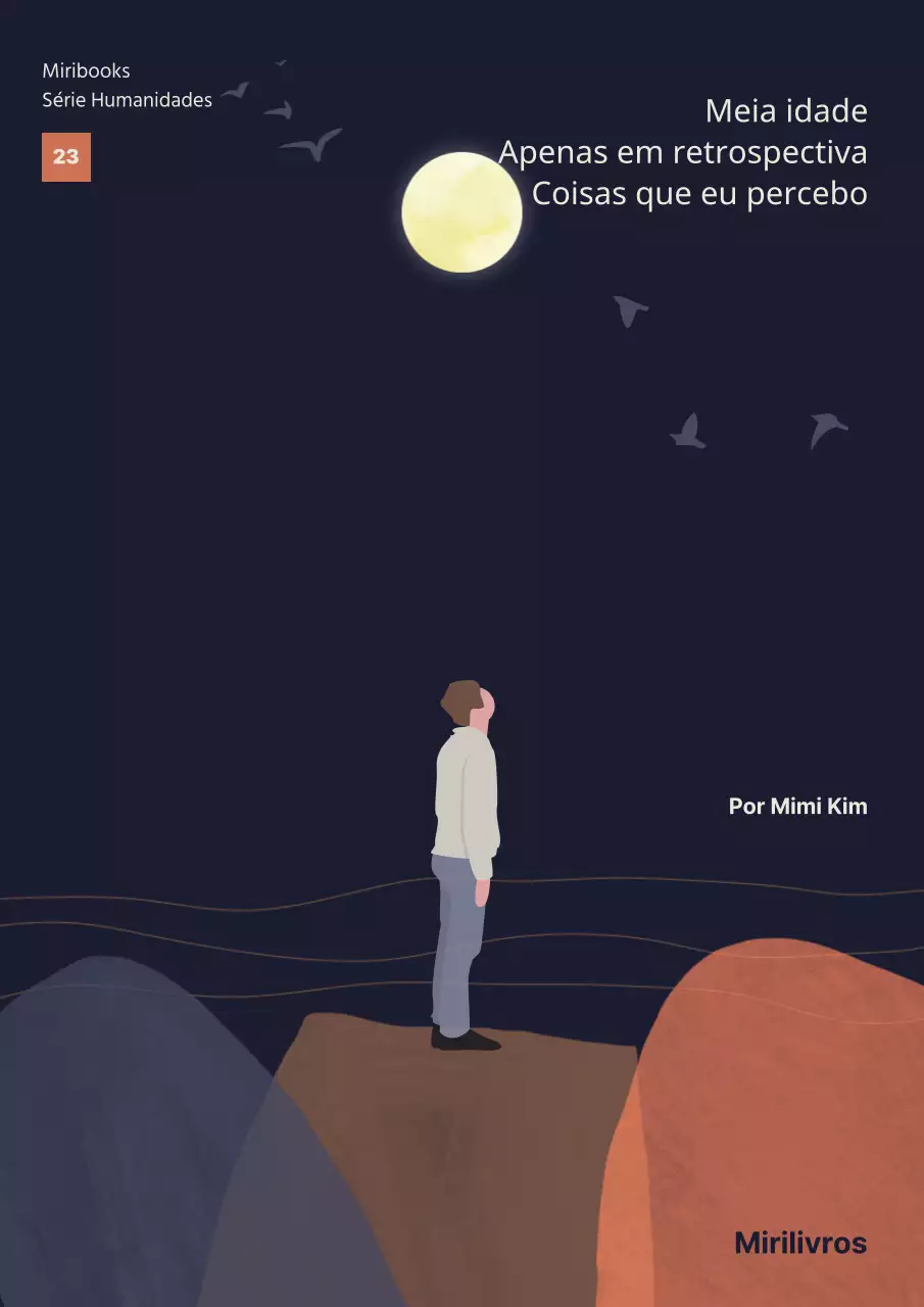 Ensaio de humanidades em azul-marinho-laranja com um ambiente calmo