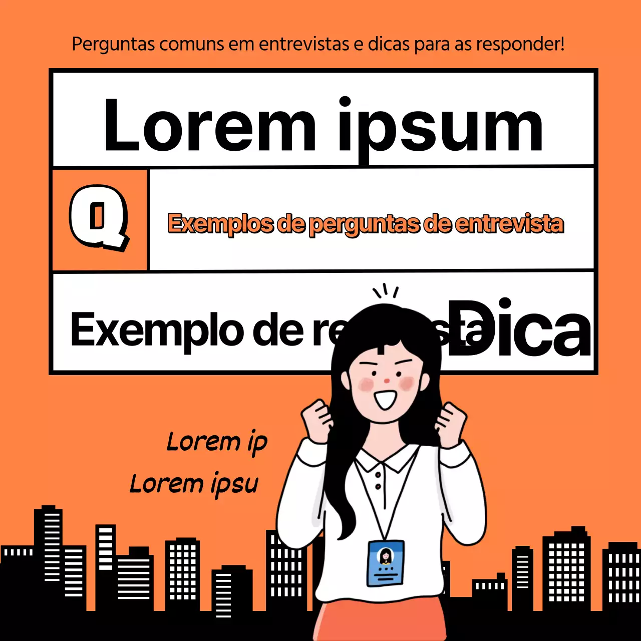 Dicas laranja e pretas para perguntas de entrevista antecipadas e modelos de respostas