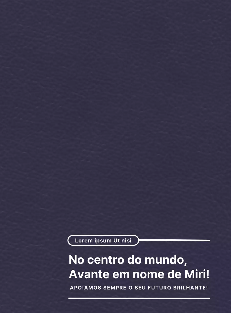 Destacar o slogan da universidade com um conceito de apresentação de texto simples