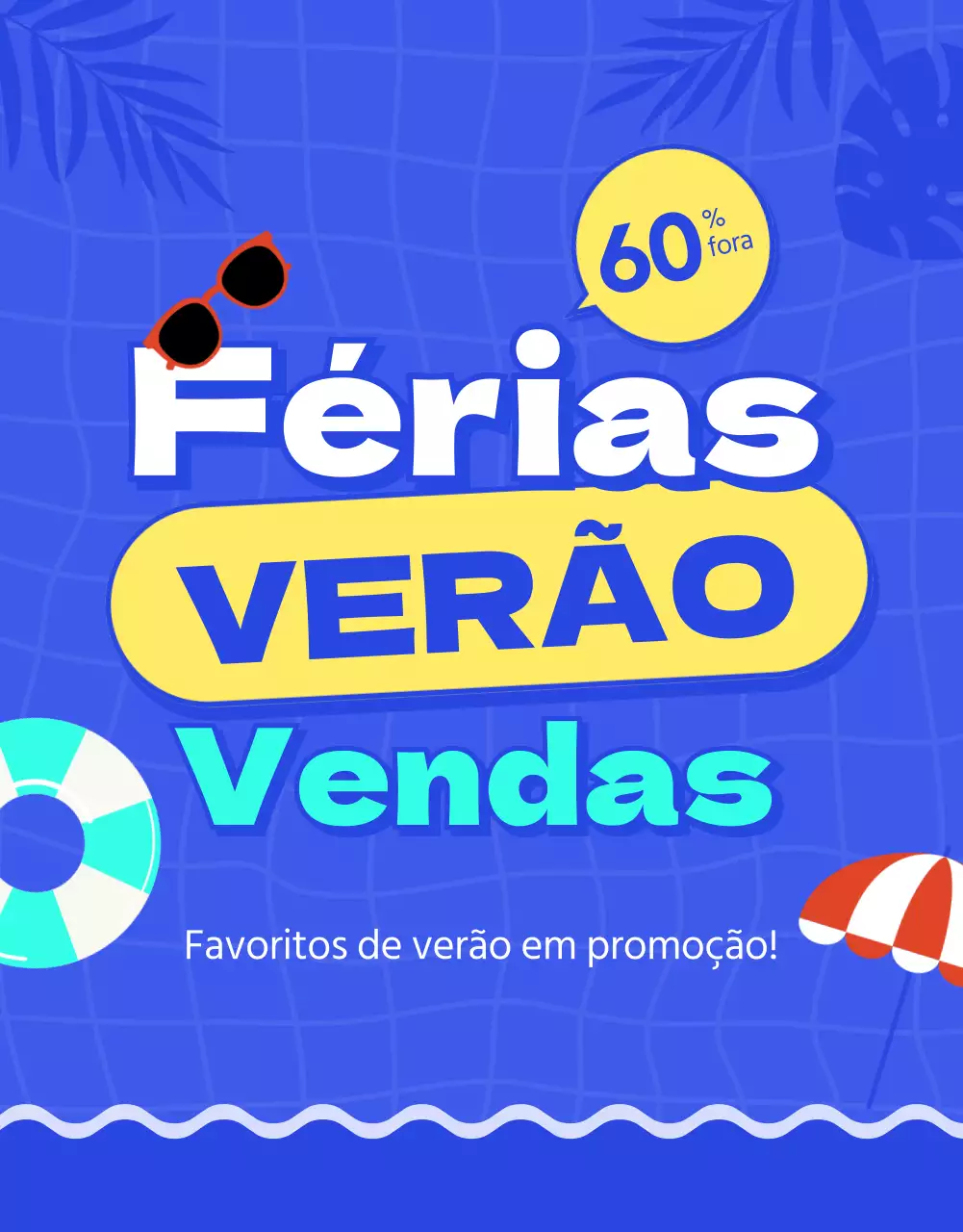 Promova os saldos das suas férias de verão com tons de azul e amarelo