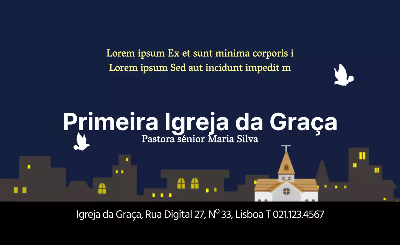 Céu noturno azul-marinho ilustração de uma igreja
