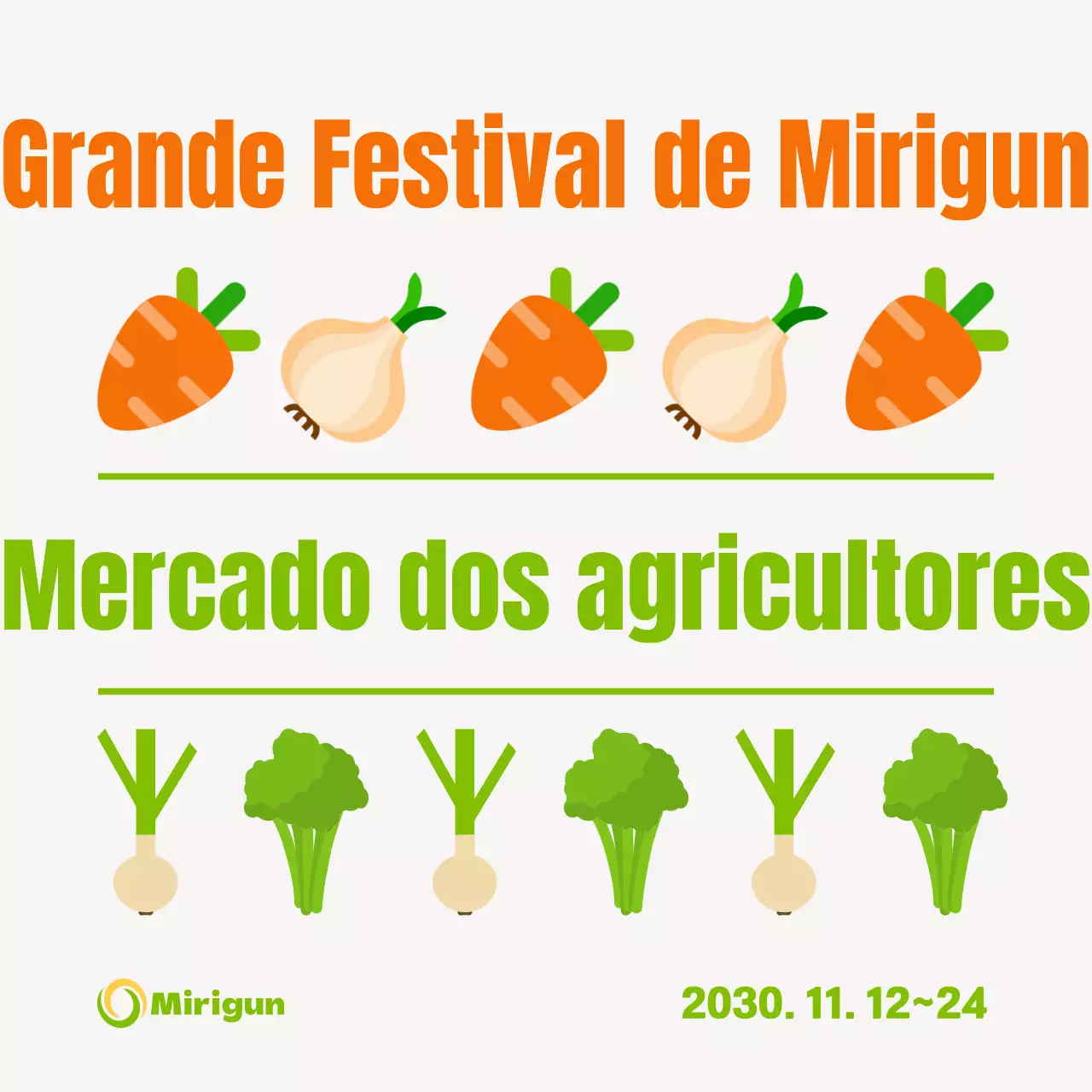 Bonitos ícones de legumes em tons de laranja e chartreuse para promover as festas agrícolas
