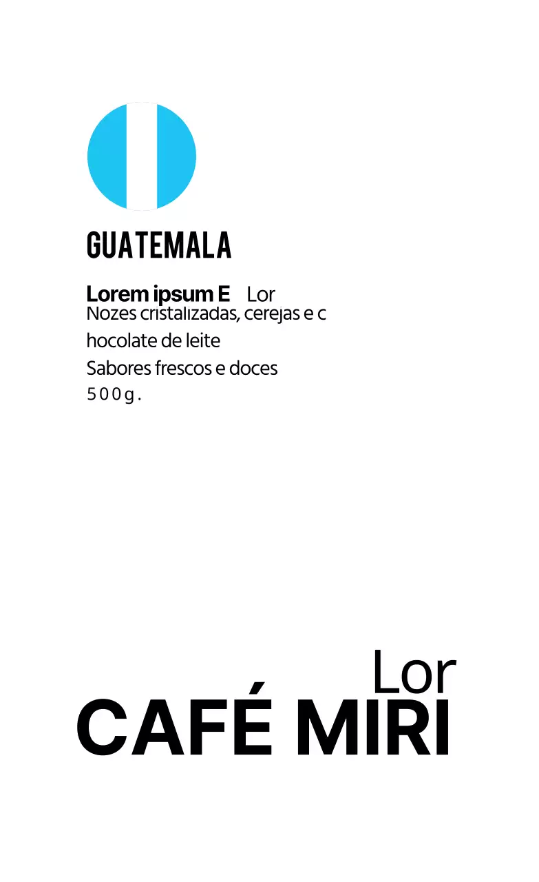 Etiqueta de café em grão com bandeira branca