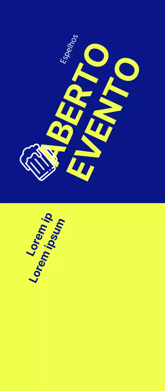 Um evento Hope Open com texto e um forte contraste amarelo-azul