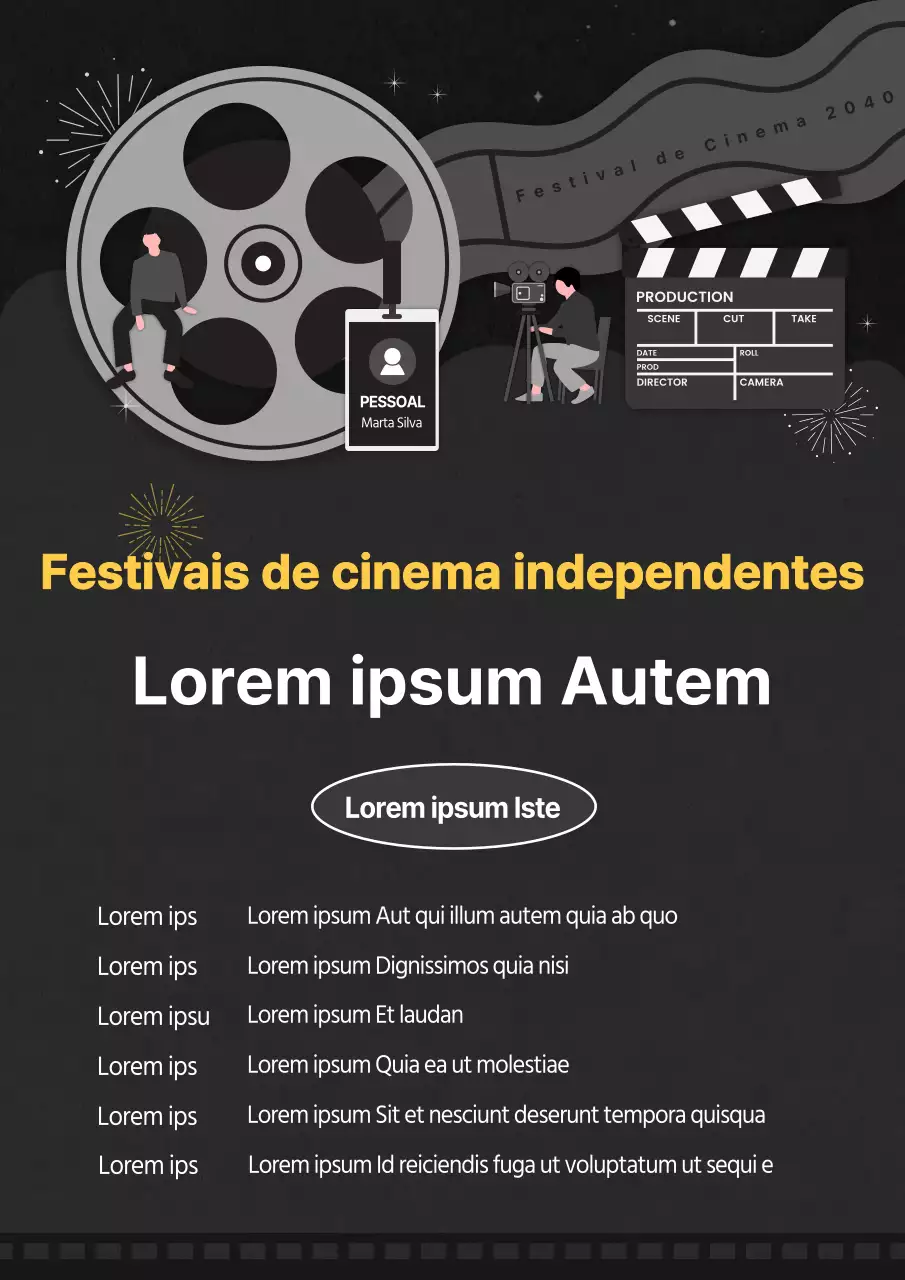Black and yellow, simple independent film festival call for submissions