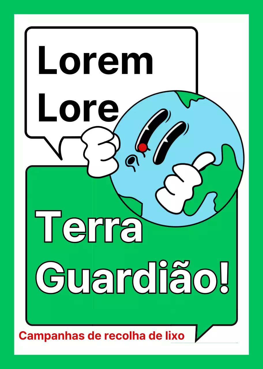 Promover uma campanha ambiental com uma bonita ilustração verde e branca da Terra
